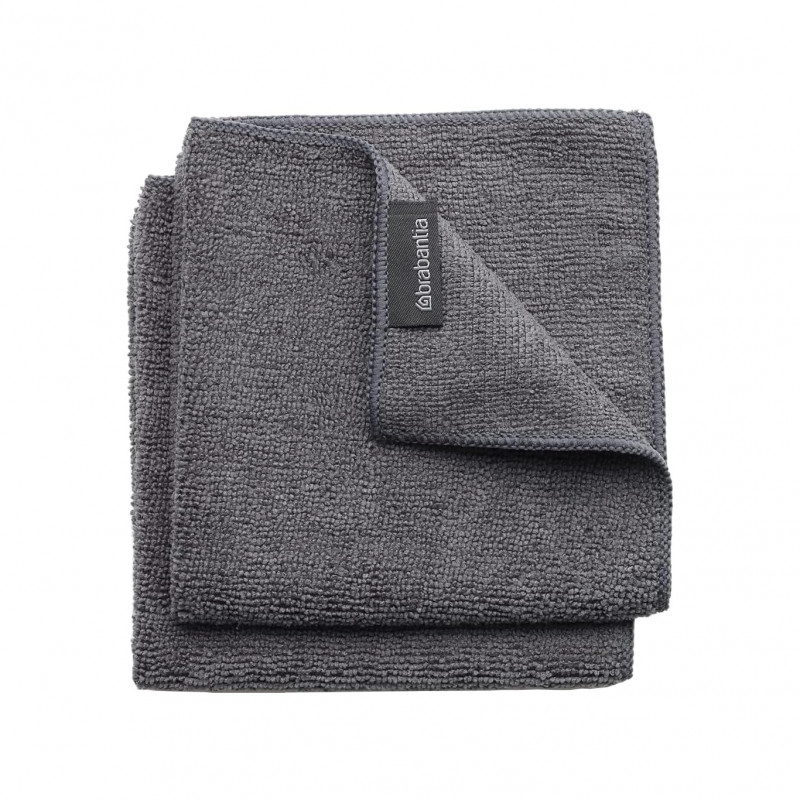 Set of 2 Brabantia SinkSide Microfiber Cloths 1000216, 30x30 cm, Polyester, Dark Gray
