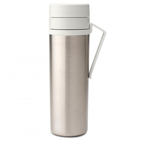 Sticla thermos Brabantia Make&Take 1008488, 500 ml, Perete dublu, Fara BPA, Argintiu/Gri deschis