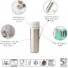 Θερμοκύπελλο Brabantia Make&Take 1008488, 500 ml, διπλό τοίχωμα, χωρίς BPA, Inox/ανοιχτόχρωμο