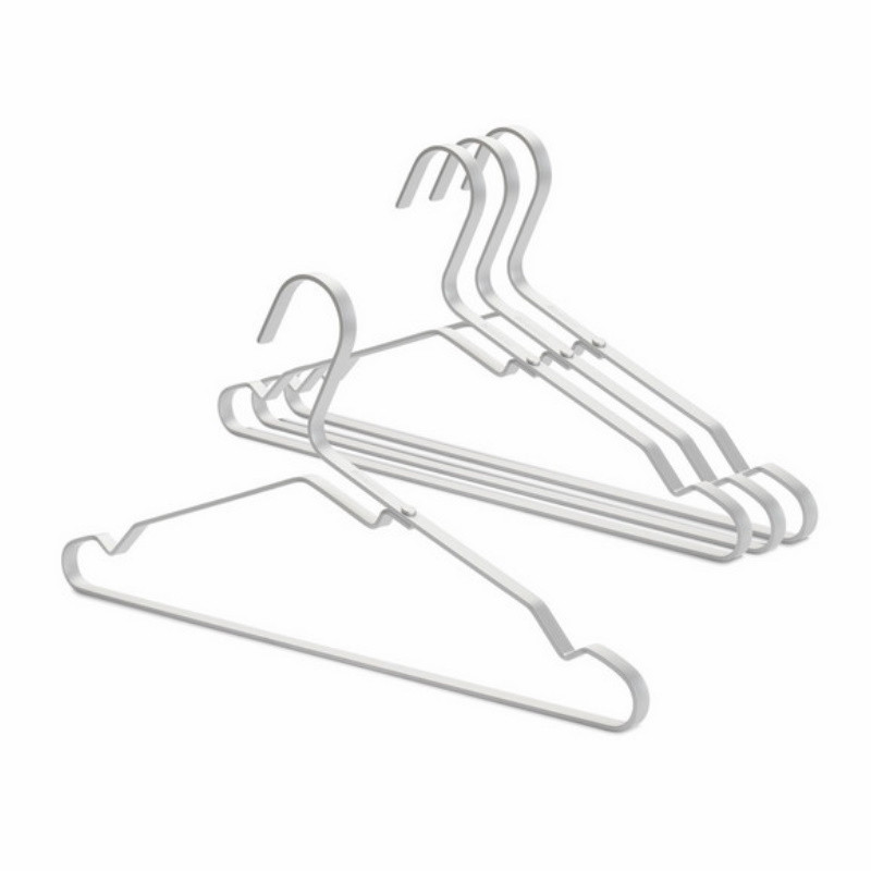 Set of 4 Brabantia Linn 1000824 Clothes Hangers, Aluminum, Gray