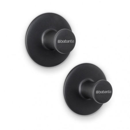 Σετ 2 κρεμάστρων Brabantia ReNew 1003485, Περιλαμβάνεται σετ τοποθέτησης, Μέχρι 2 kg, Σκούρο γκρι