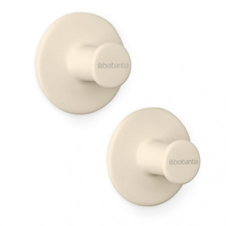 Σετ 2 κρεμάστρων Brabantia ReNew 1006268, Περιλαμβάνεται σετ τοποθέτησης, Μέχρι 2 kg, Μπεζ