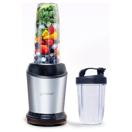 Alpina Nutri Blender, 4 blades, 1200 W, 1-liter container, BPA-free, Stainless Steel/Black