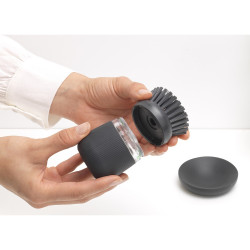 Set of 2 replacement brushes for the Brabantia SinkSide 1003319 dispenser, Easy to replace, Polyester, Dark gray