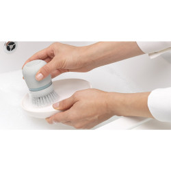 Set of 2 replacement brushes for the Brabantia SinkSide 1003320 dispenser, Easy to replace, Polyester, Light gray