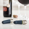 Joseph Joseph 20110 Wine Stopper Set (2 pcs), Airtight Seal, Lock Indicator, Blue/Stainless Steel