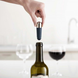 Joseph Joseph 20110 Wine Stopper Set (2 pcs), Airtight Seal, Lock Indicator, Blue/Stainless Steel