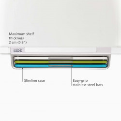 Joseph Joseph Folio Slim 3-Piece Cutting Board Set 60235, 36x28 cm, Double-Sided, Under-Shelf Mount, Multicolor