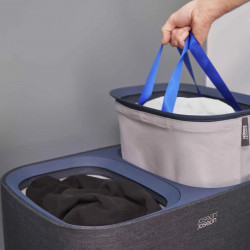 Καλάθι ρούχων Joseph Joseph Tota 50004, 90 l, Λαβές μεταφοράς, 2 διαμερίσματα, Μαύρο