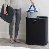 Joseph Joseph Tota Laundry Basket 50004, 90 L, Carrying Handles, 2 Compartments, Black