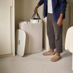 Кош за пране Joseph Joseph Tota 50020, 90 l, Дръжки за пренасяне, 2 разделения, Черен