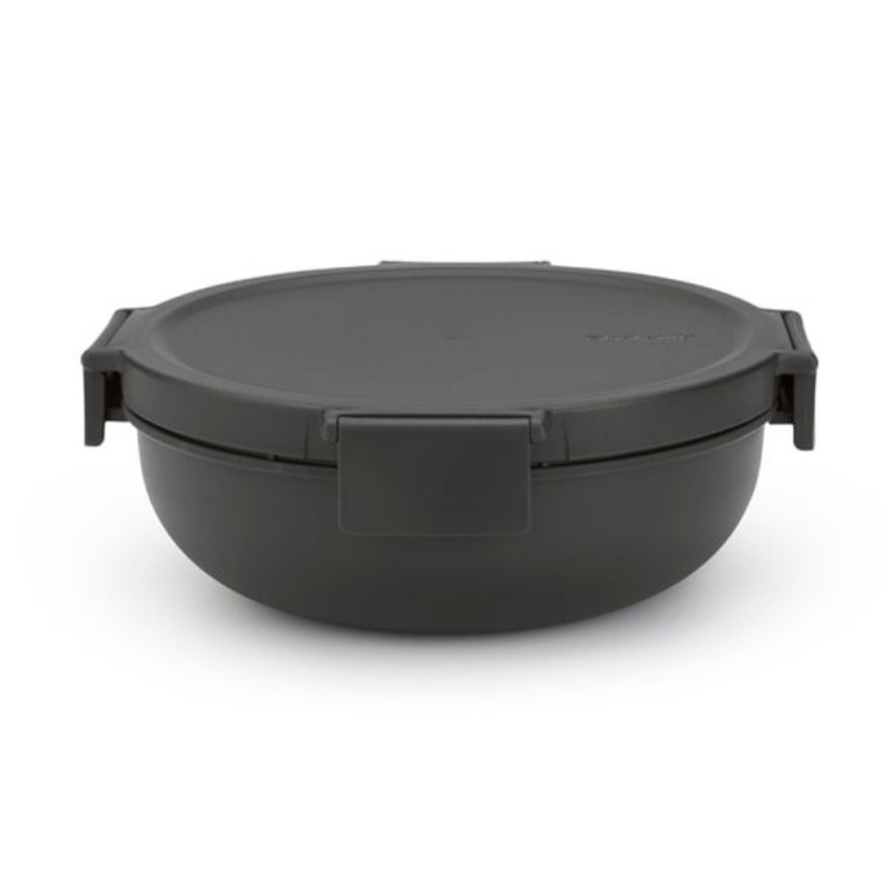 Salatiera Brabantia Make&Take 1006302, 1,3 L, Inchidere etansa, Fara BPA, Gri închis