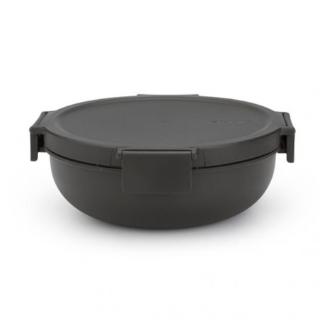 Σαλατιέρα Brabantia Make&Take 1006302, 1,3 l, Αεροστεγές κλείσιμο, χωρίς BPA, Σκούρο γκρι