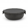 Brabantia Make&Take Salad Bowl 1006302, 1.3 L, Airtight Seal, BPA-Free, Dark Gray