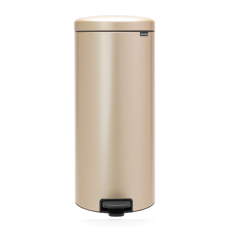 Κάδος με πεντάλ Brabantia NewIcon 1003209, 30 l, Ομαλό κλείσιμο, Αντιολισθητική βάση, Μεταλλικό χρυσό