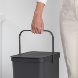 Cos de gunoi colectare selectiva Brabantia Sort&Go 1004140, 40 L, Maner, Montabil pe perete, Gri inchis