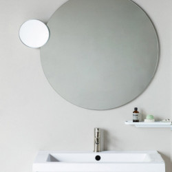 Огледало за стена Brabantia MindSet Mineral 1005691, 5 кратно увеличаване, Магнитна стойка, Устойчиво на корозия, Минерално покритие, Бял