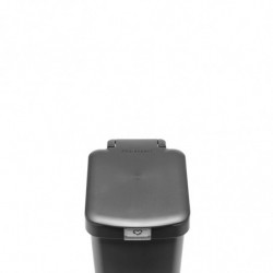 Кош за боклук с педал Brabantia StepUp 1008476, 10 л, Екологични материали, Голям отвор, Тъмносив