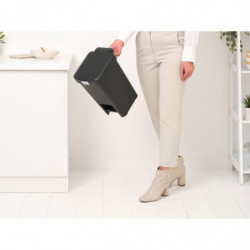 Cos de gunoi cu pedala Brabantia StepUp 1008476, 10 L, Materiale ecologice, Deschidere mare, Gri Inchis