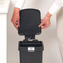 Brabantia StepUp 1008476 Pedal Bin, 10 L, Eco-friendly materials, Large opening, Dark gray