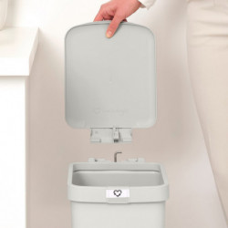 Coș cu pedală Brabantia StepUp 1008480, 16 L, Materiale ecologice, Deschidere mare, Gri deschis