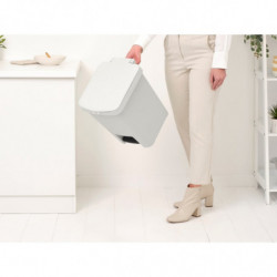 Brabantia StepUp 1008483 Pedal Bin, 25 L, Eco-friendly materials, Large opening, Light gray