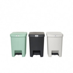 Cos cu pedala Brabantia StepUp 1008483, 25 L, Materiale ecologice, Deschidere mare, Gri deschis