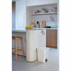 Cos cu pedala Brabantia StepUp 1008483, 25 L, Materiale ecologice, Deschidere mare, Gri deschis
