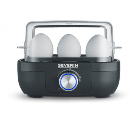 Αυγομάγειρα Severin EK 3166, 420W, 6 αυγά, Ένδειξη ήχου, Ρυθμιζόμενο επίπεδο σταθερότητας, Μαύρο/ασημί