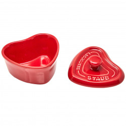 Staub 40511092 Heart-Shaped Ceramic Baking Dish, For Muffins and Soufflés, 10 cm, 200 ml, Up to 300°C, Red