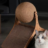Scratcher pentru pisici cu bila rotativa JISADER 2950, Interactiv, Materiale naturale, Maro