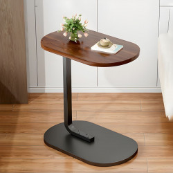 Masuta de cafea MULTITABLE 4497, Forma de C, Cadru metalic, Pana la 22 kg, Maro/Negru