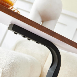 Τραπεζάκι καφέ MULTITABLE 4497, Σχήμα C, Μεταλλικός σκελετός, Έως 22 κιλά, Καφέ/Μαύρο