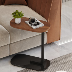 Kávéasztal MULTITABLE 4497, C-alakú, fémkeret, 22 kg-ig, barna/fekete