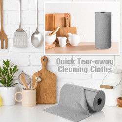 Σετ πετσέτες μικροϊνών σε ρολό ROLE 3567, 20 τεμάχια, 25 x 25 cm, επαναχρησιμοποιούμενες, Γκρι