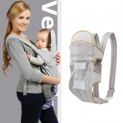 Σακίδιο/ Καγκουρό για μωρό BREATHABLE BABY 5306, Εργονομικός, Ρυθμιζόμενοι ιμάντες, Διχτυωτός αερισμός, Γκρι