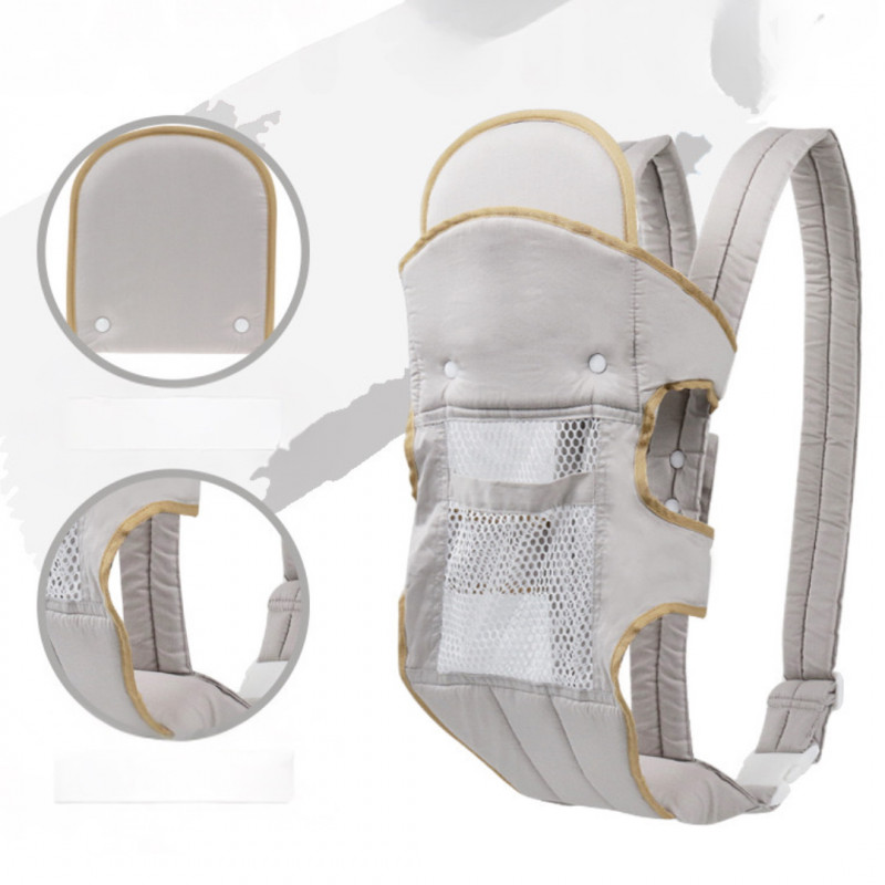 Baba hordozó BREATHABLE BABY 5306, Ergonomikus, állítható pántok, hálós ventilátorok, szürke