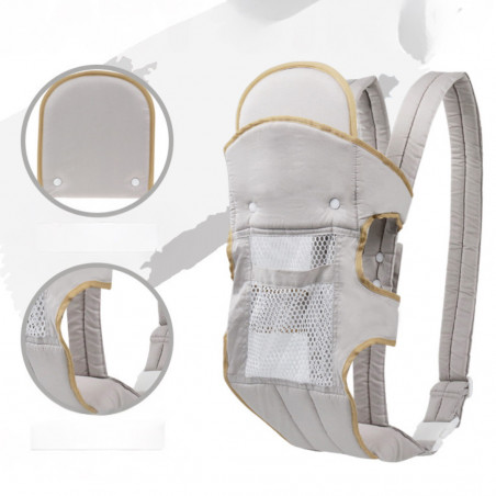 Σακίδιο/ Καγκουρό για μωρό BREATHABLE BABY 5306, Εργονομικός, Ρυθμιζόμενοι ιμάντες, Διχτυωτός αερισμός, Γκρι