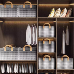 Cos de depozitare CADDY 2514, 47x28x20 cm, Pliabil, Negru/Alb