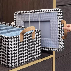 Cos de depozitare CADDY 2514, 47x28x20 cm, Pliabil, Negru/Alb