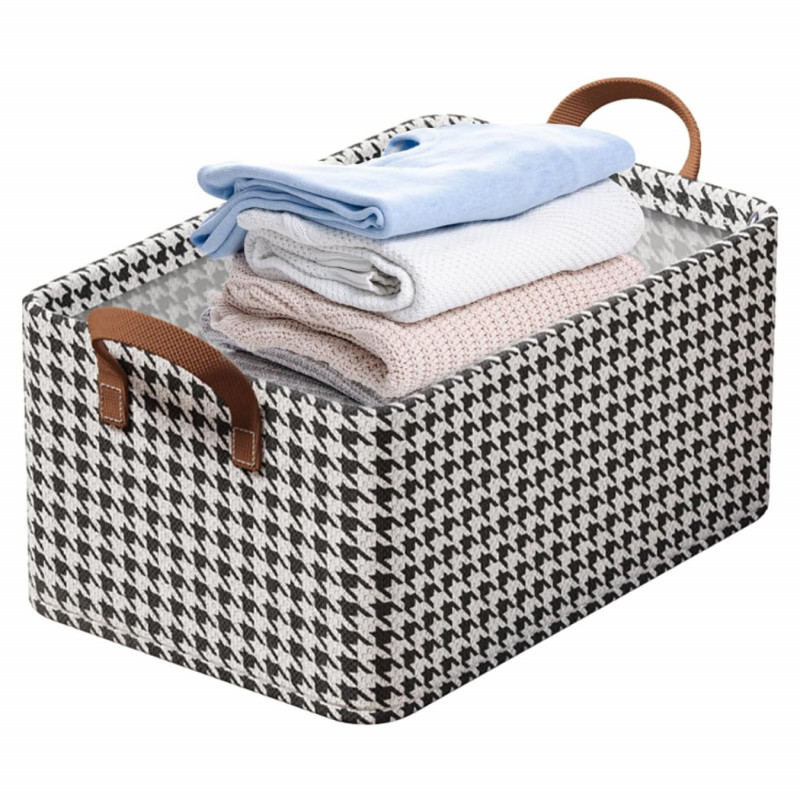 Καλάθι αποθήκευσης CADDY 2514, 47x28x20 cm, Πτυσσόμενο, Μαύρο/Λευκό