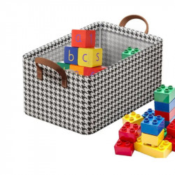 Καλάθι αποθήκευσης CADDY 2514, 47x28x20 cm, Πτυσσόμενο, Μαύρο/Λευκό