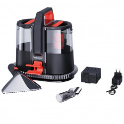 Ηλεκτρική σκούπα για ύφασμα Techwood TAN-8005R, 185W, Li-Ion 220 mAh, Ασύρματη χρήση, Δεξαμενή καθαρού και λυμάτων, 40 λεπτά αυτονομία, 2 ταχύτητες, Μαύρο/Κόκκινο