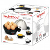 Fierbator pentru ouа Techwood TO-007, 350W, 7 oua, Functie de prajire pana la 4 ouăa, Alarma, Negru/Inox