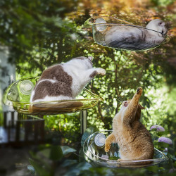 CATNEST 9172 macska függőágy, vákuumos rögzítés, lógó, 10 kg-ig, átlátszó