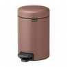 Cos de gunoi cu pedala Brabantia NewIcon 1008837, 3 L, Inchidere lina, Baza antiderapanta, Finisaj satinat, Maro
