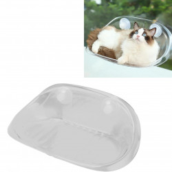 Hamac pentru pisici CATNEST 9172, Cu ventuze, Suspendat, Pana la 10 kg, Transparent