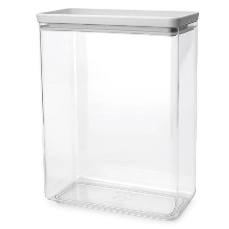 Brabantia Tasty+ Stackable Food Storage Container 1008878, 5.4 L, Silicone Seal, BPA-Free, Light Gray