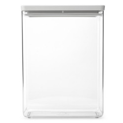 Κουτί αποθήκευσης Brabantia Tasty+ Stackable 1008878, 5,4 l, Σφραγισμένο με σιλικόνη, χωρίς BPA, Ανοιχτό γκρι