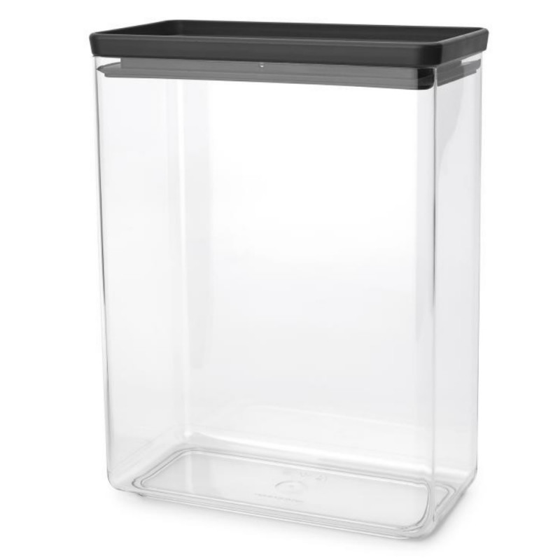 Brabantia Tasty+ Stackable Food Storage Container 1008877, 5.4 L, Silicone Seal, BPA-Free, Dark Gray